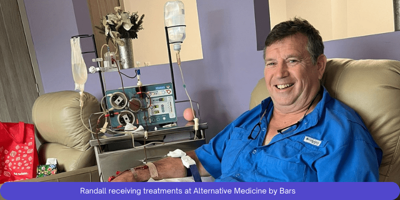 Patient receiving stem cell treatments for cancer at Alternative Medicine by Bars